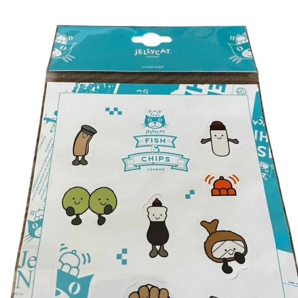 Jellycat Fish & Chips London Exclusive Sticker Sheet